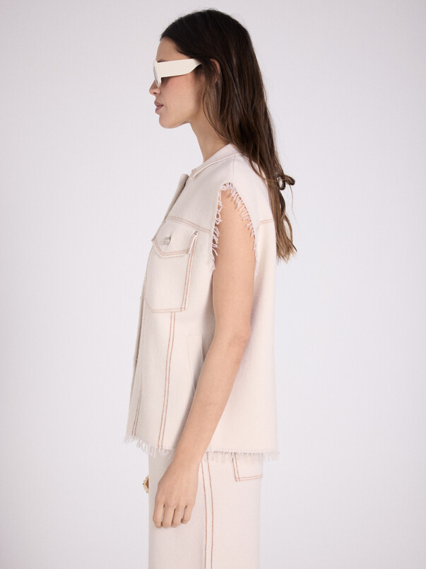 Notshy Veste Sans Manches Cachemire Elesa Veste Cachemire 2 Fils Jauge 12