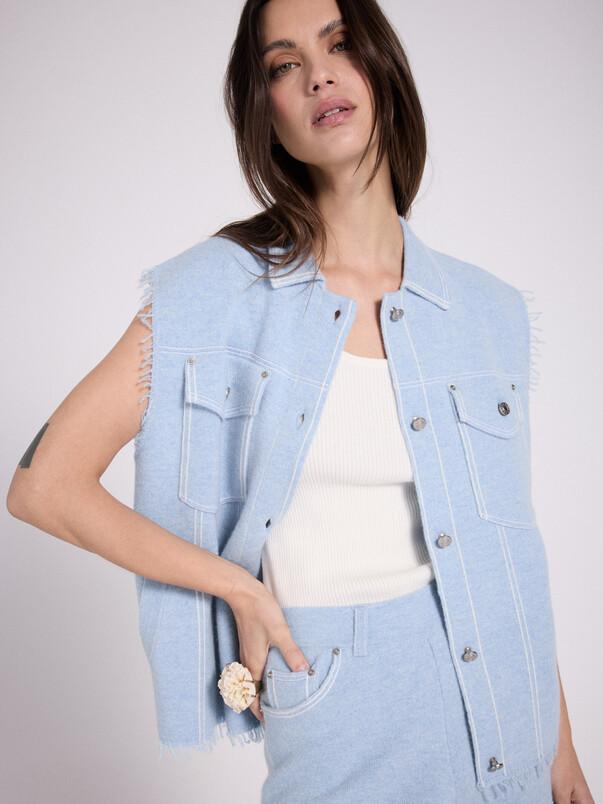Notshy Veste Sans Manches Cachemire Elesa Veste Cachemire 2 Fils Jauge 12
