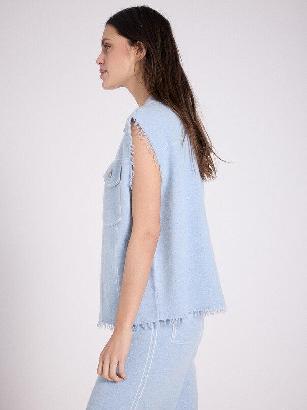 Notshy Veste Sans Manches Cachemire Elesa Veste Cachemire 2 Fils Jauge 12