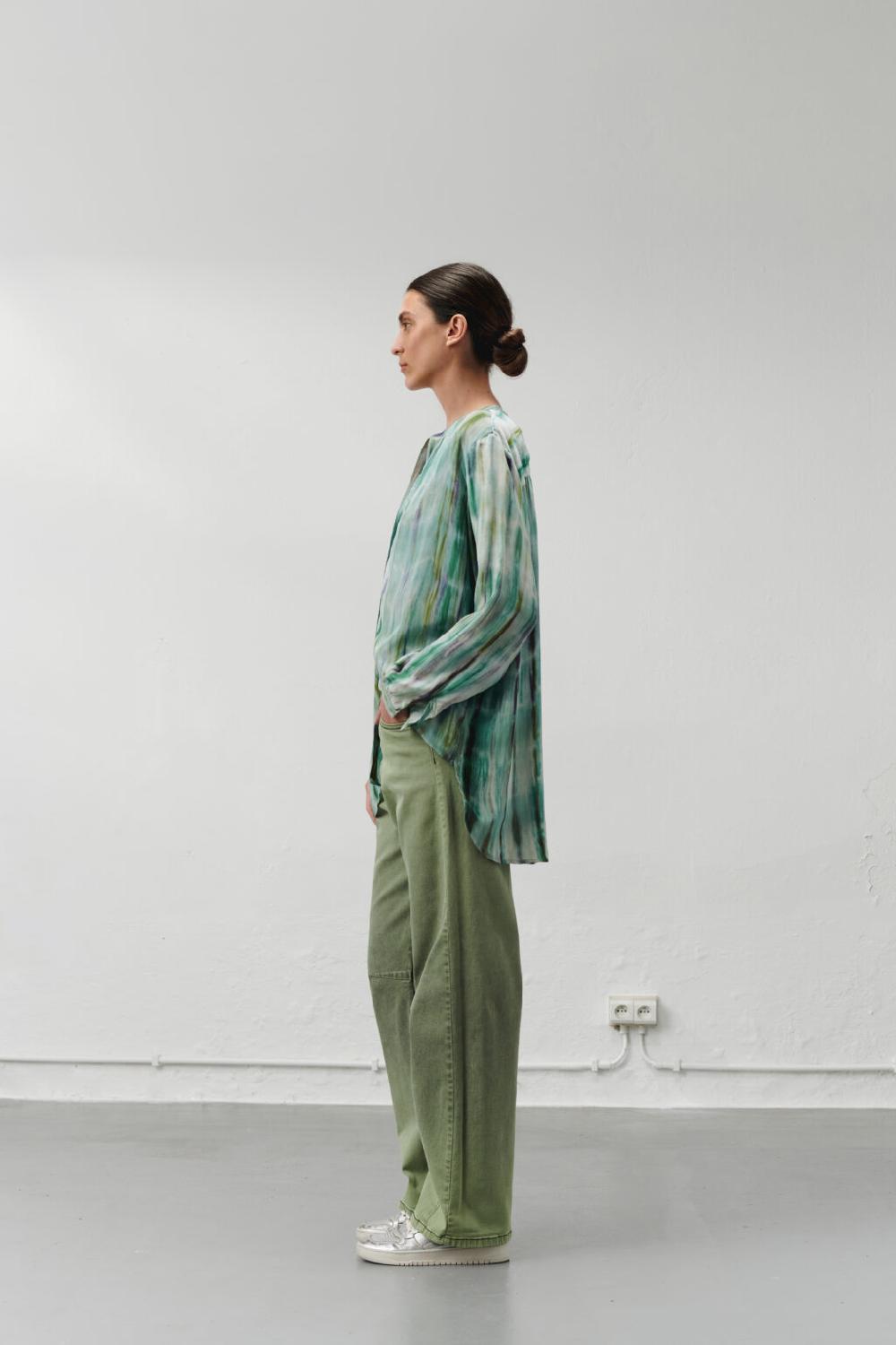 Nous Antwerp LIMA BLOUSE I Straight Lines Aloë Vera