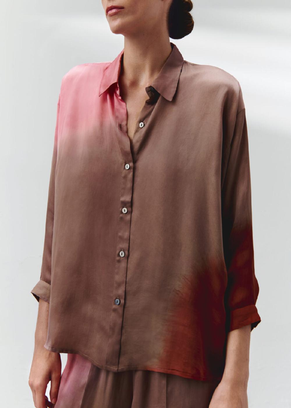 Nous Antwerp MEGANNE BLOUSE I Placement Ombre Taupe