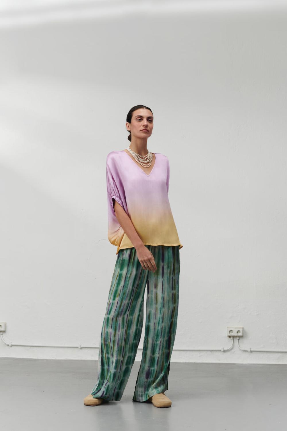 nous antwerp MOLLY PANTS I Straight Lines Aloë Vera