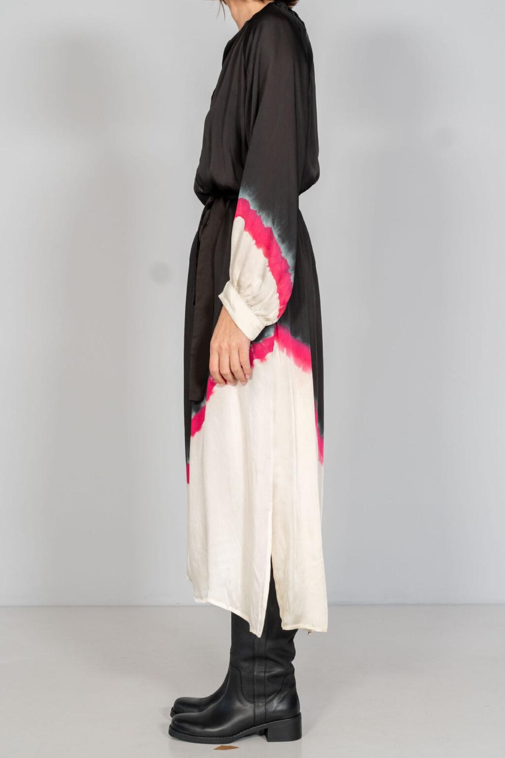 Nous Antwerp NICOLE DRESS I Diagonal Stripe Blackish
