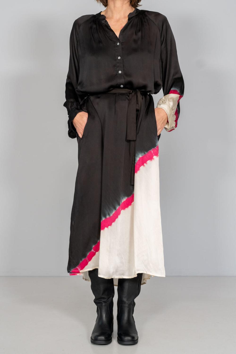 nous antwerp NICOLE DRESS I Diagonal Stripe Blackish