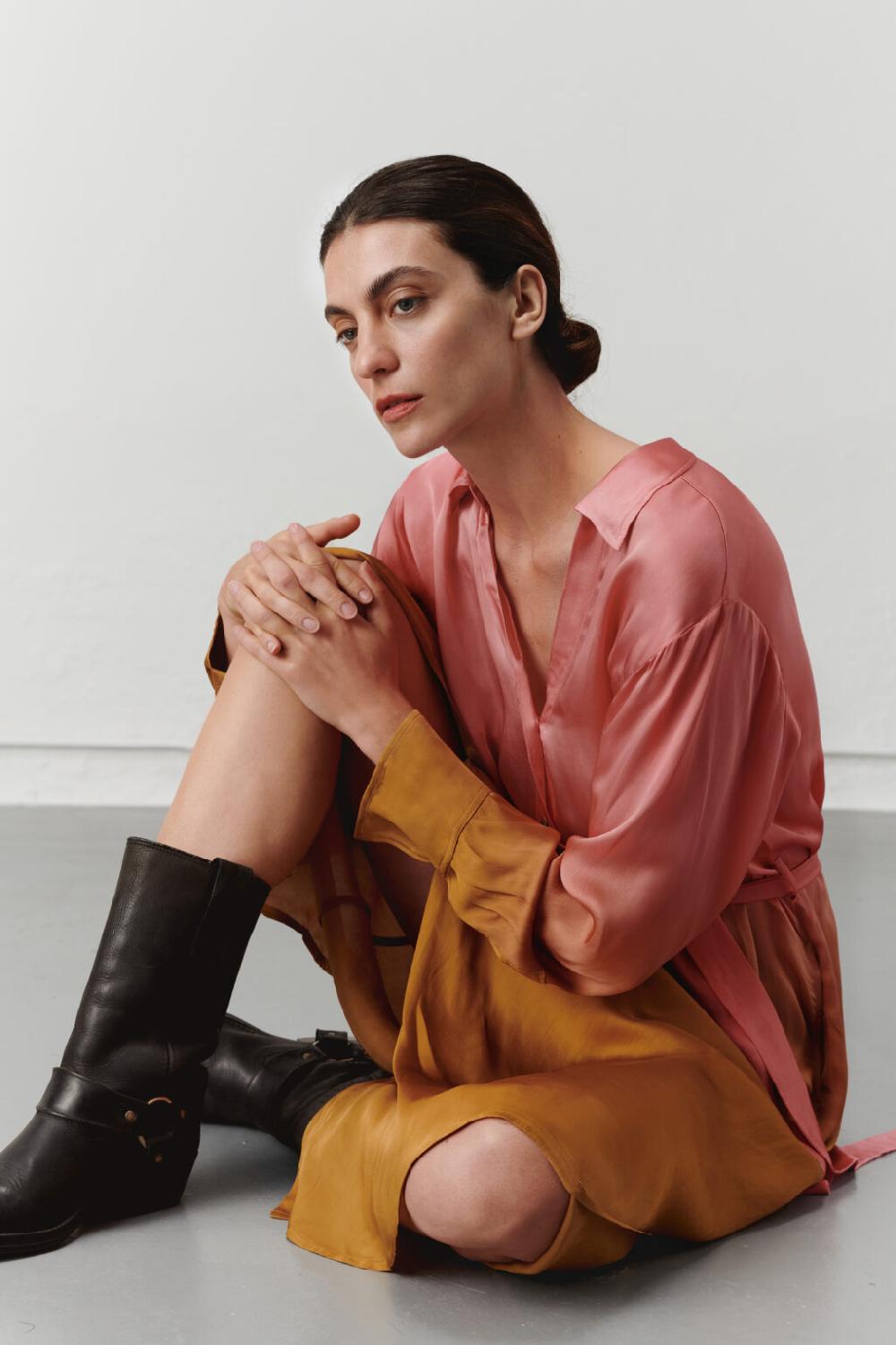 Nous Antwerp CAMILLE DRESS I Ombre Rose