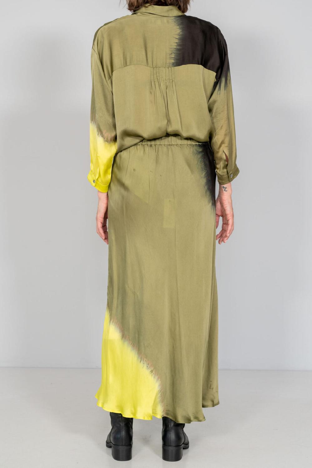 Nous Antwerp CEZANNE SKIRT I Placement Ombre Olive