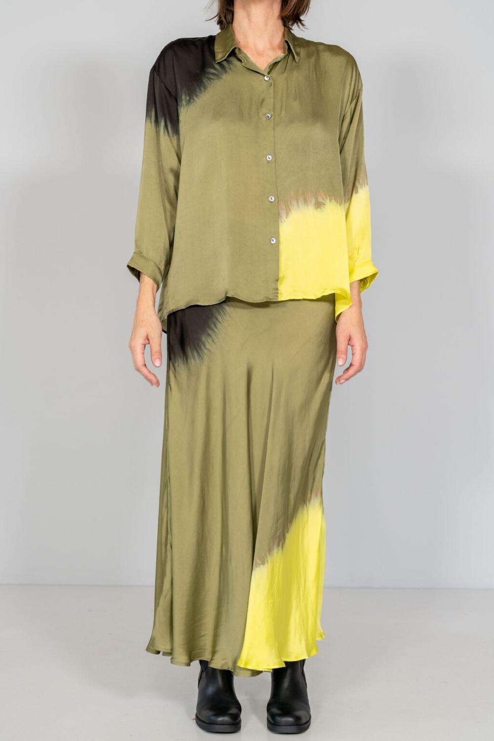 nous antwerp CEZANNE SKIRT I Placement Ombre Olive