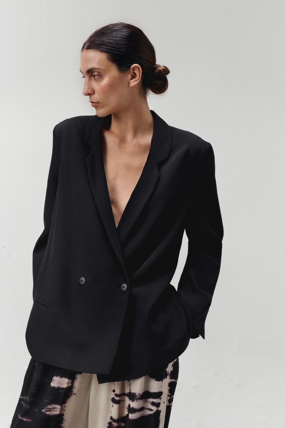 Nous Antwerp EMMY BLAZER I Overdye Blackish