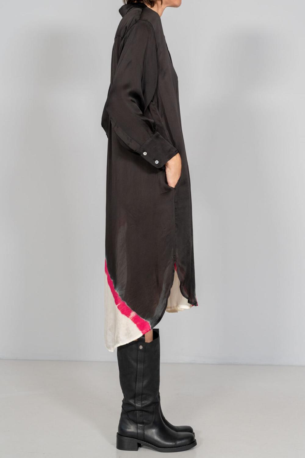 Nous Antwerp EVA DRESS I Diagonal Stripe Blackish