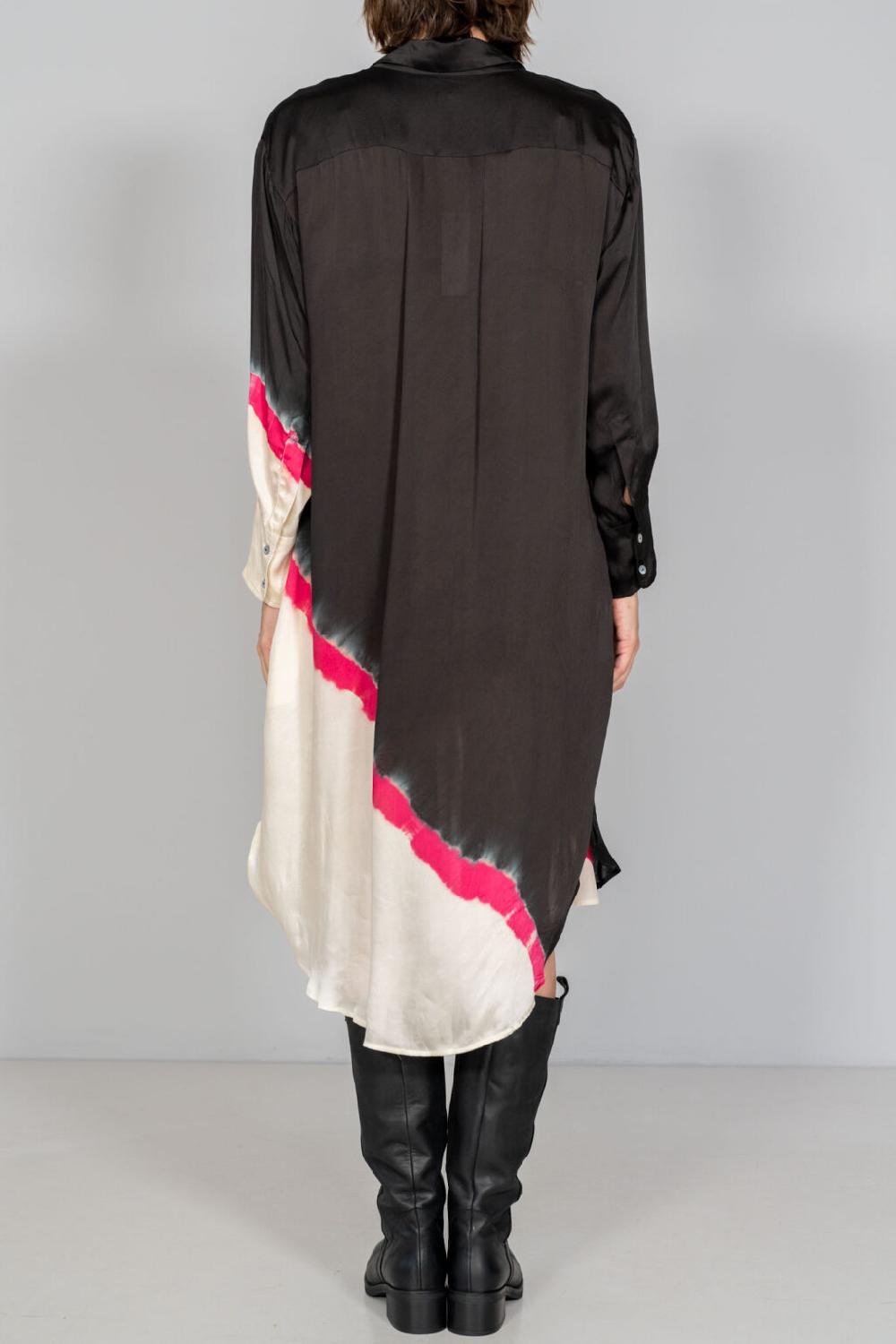 Nous Antwerp EVA DRESS I Diagonal Stripe Blackish
