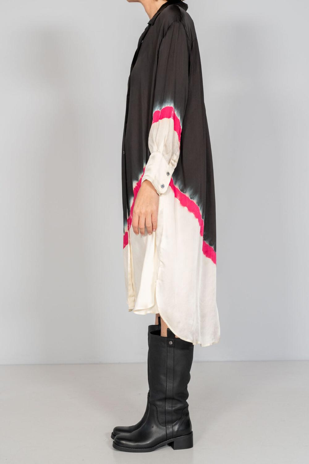 Nous Antwerp EVA DRESS I Diagonal Stripe Blackish