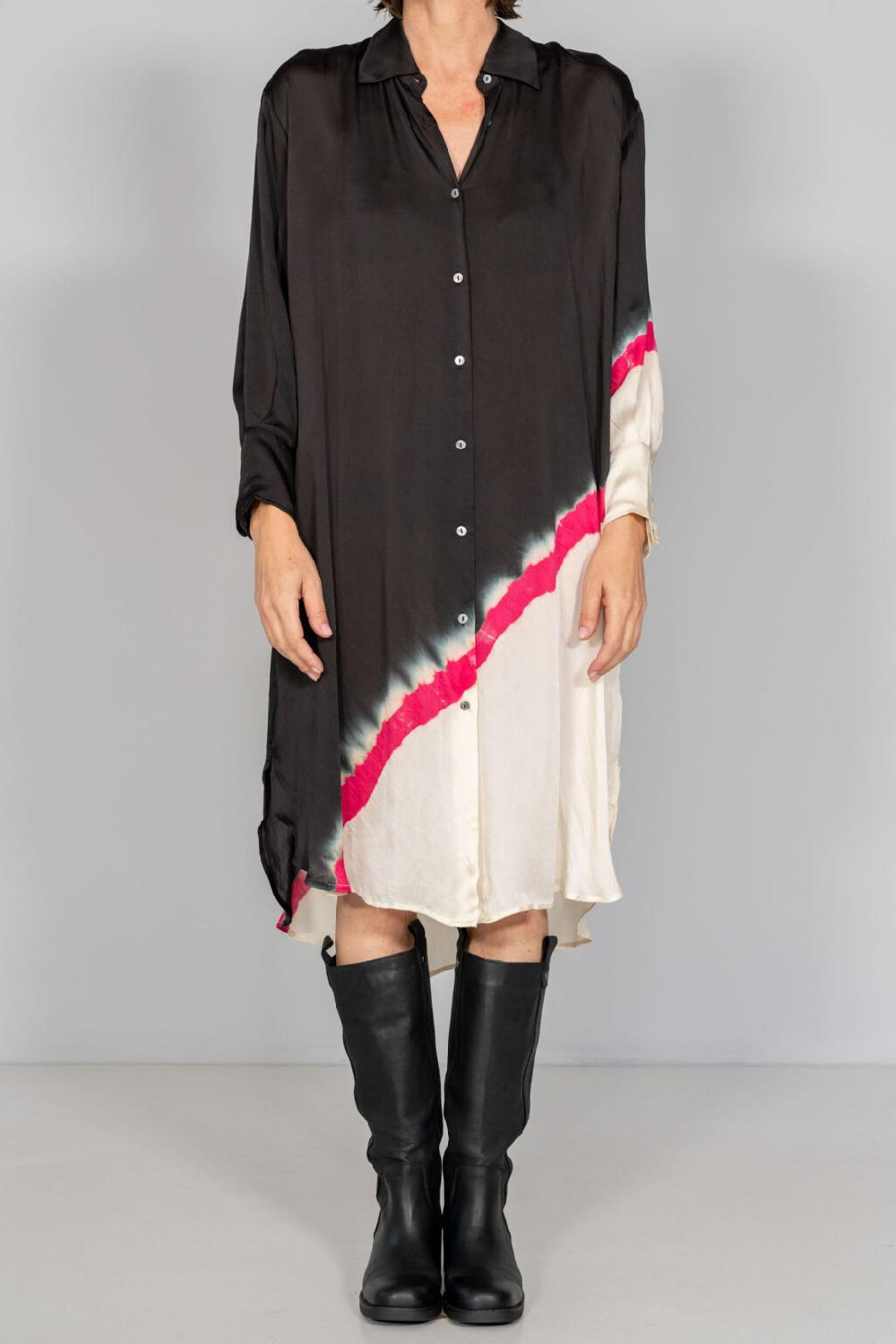 nous antwerp EVA DRESS I Diagonal Stripe Blackish