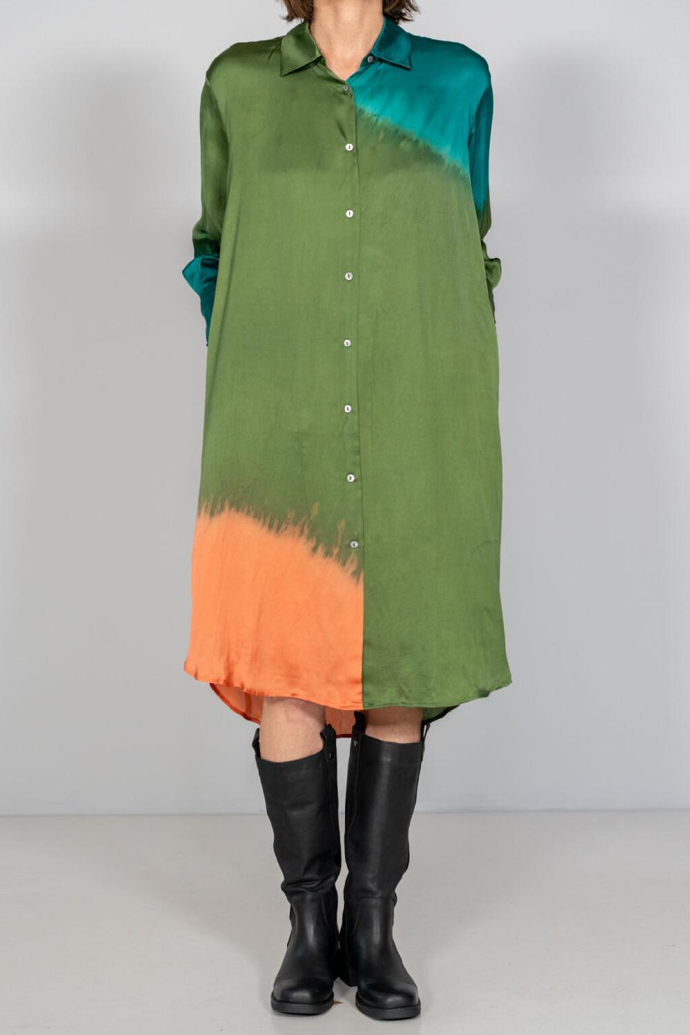 Nous Antwerp EVA DRESS I Placement Ombre Leaf