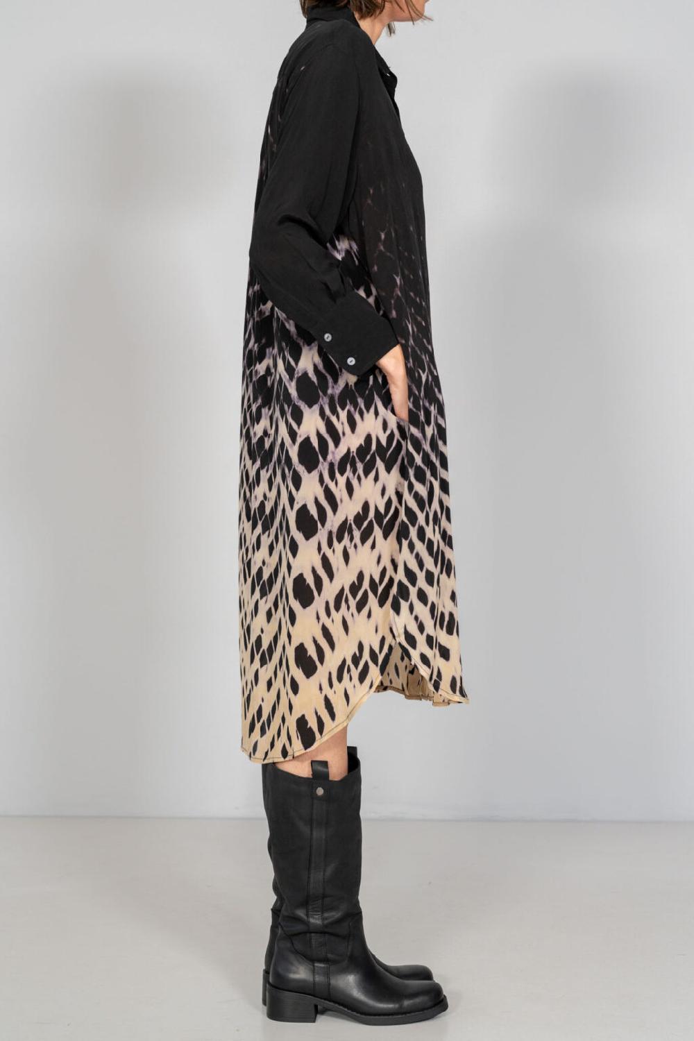 Nous Antwerp EVA DRESS I Spots Blackish