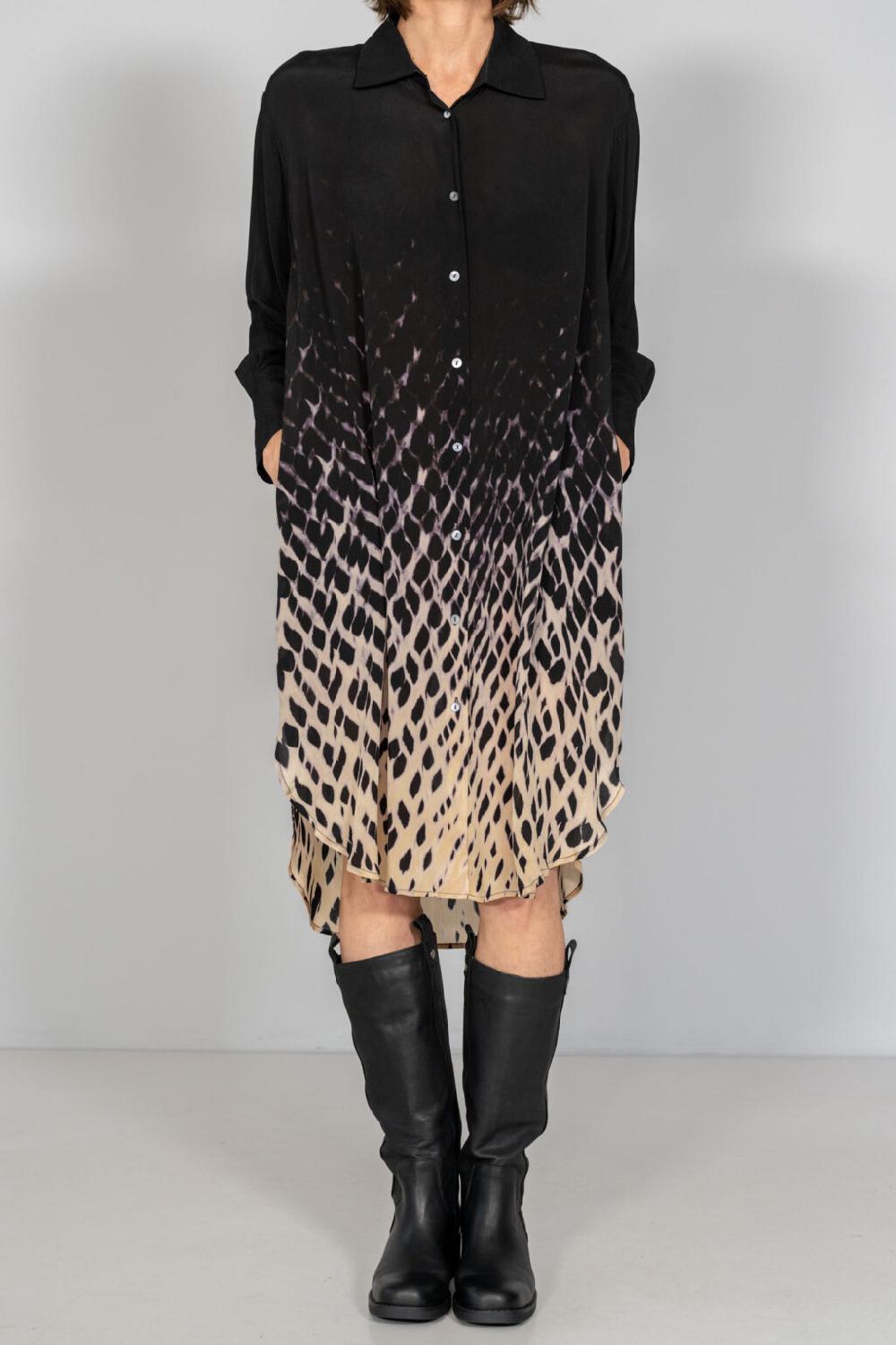 Nous Antwerp EVA DRESS I Spots Blackish