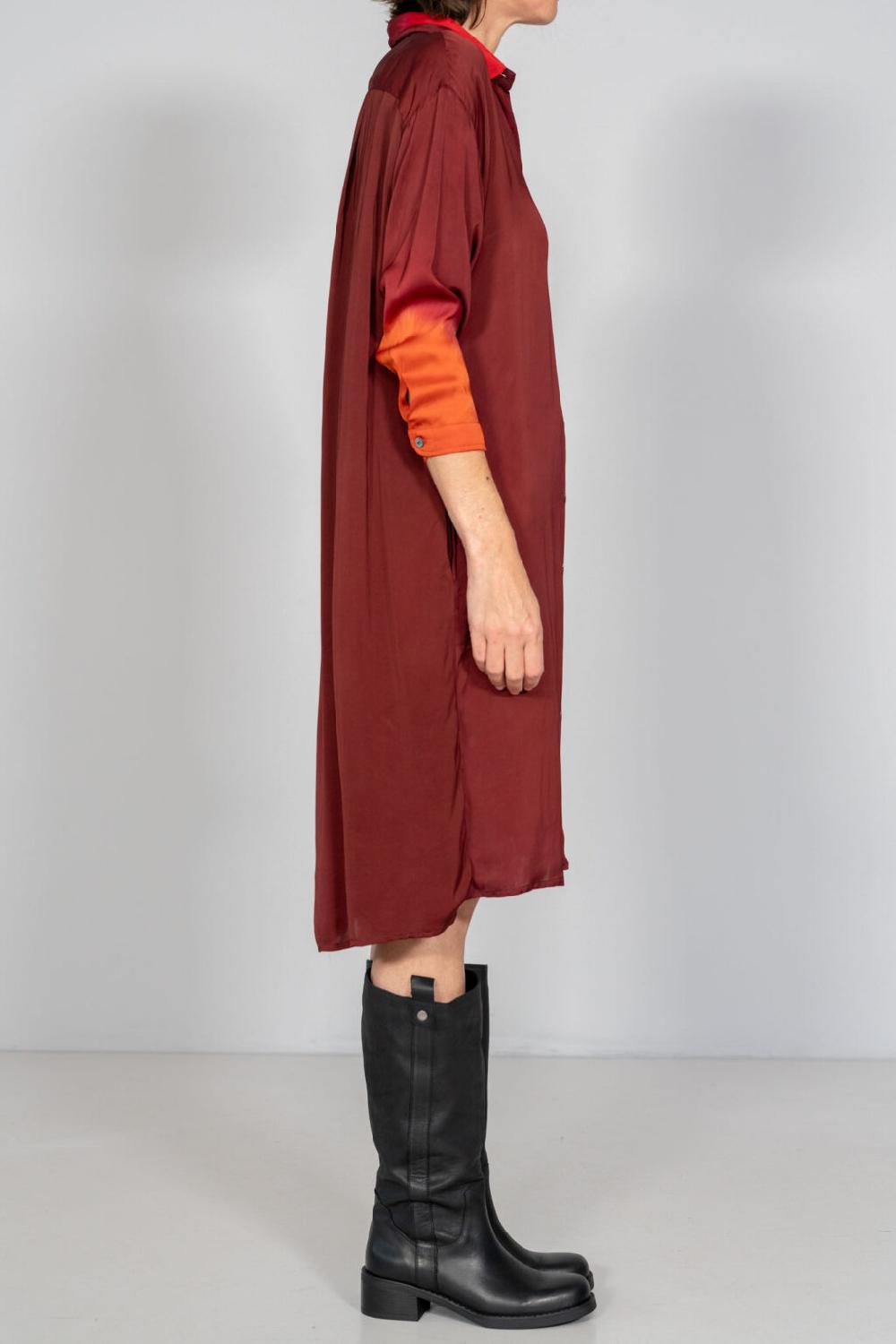 Nous Antwerp FLORENCE DRESS I Placement Ombre Wine