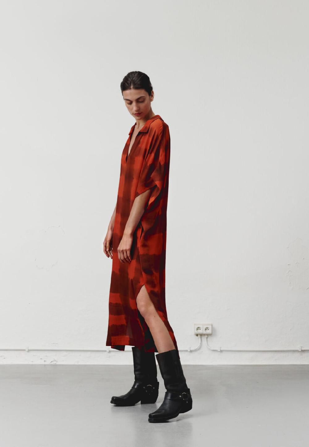 Nous Antwerp JOY DRESS I Irregular Check Pecan