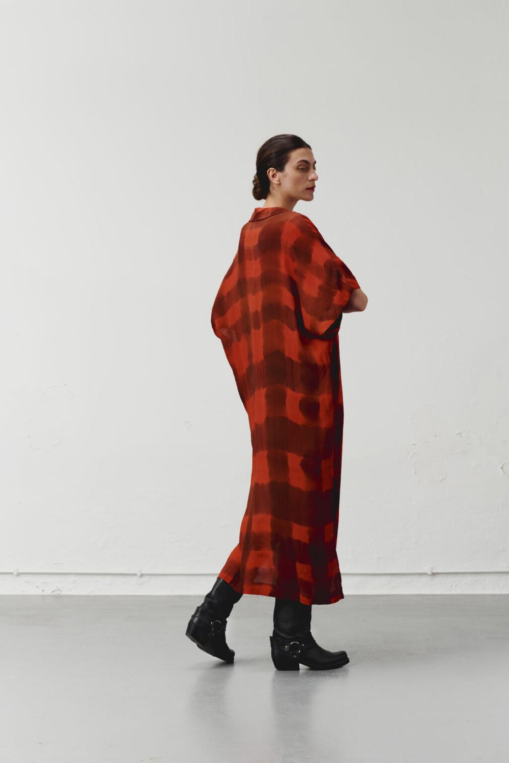 Nous Antwerp JOY DRESS I Irregular Check Pecan