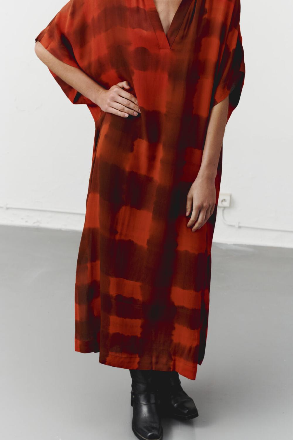 Nous Antwerp JOY DRESS I Irregular Check Pecan