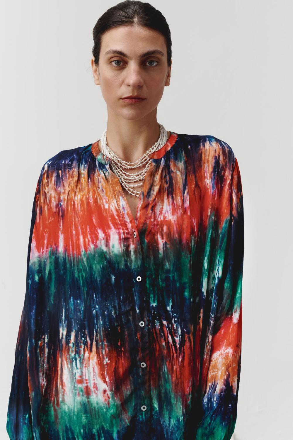 Nous Antwerp LEA DRESS I Multi Lines Rainbow