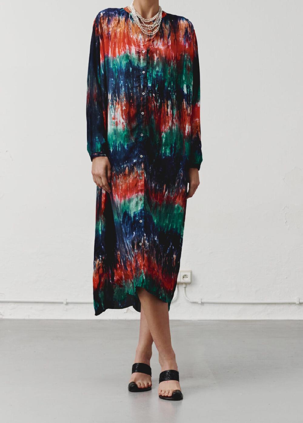 nous antwerp LEA DRESS I Multi Lines Rainbow