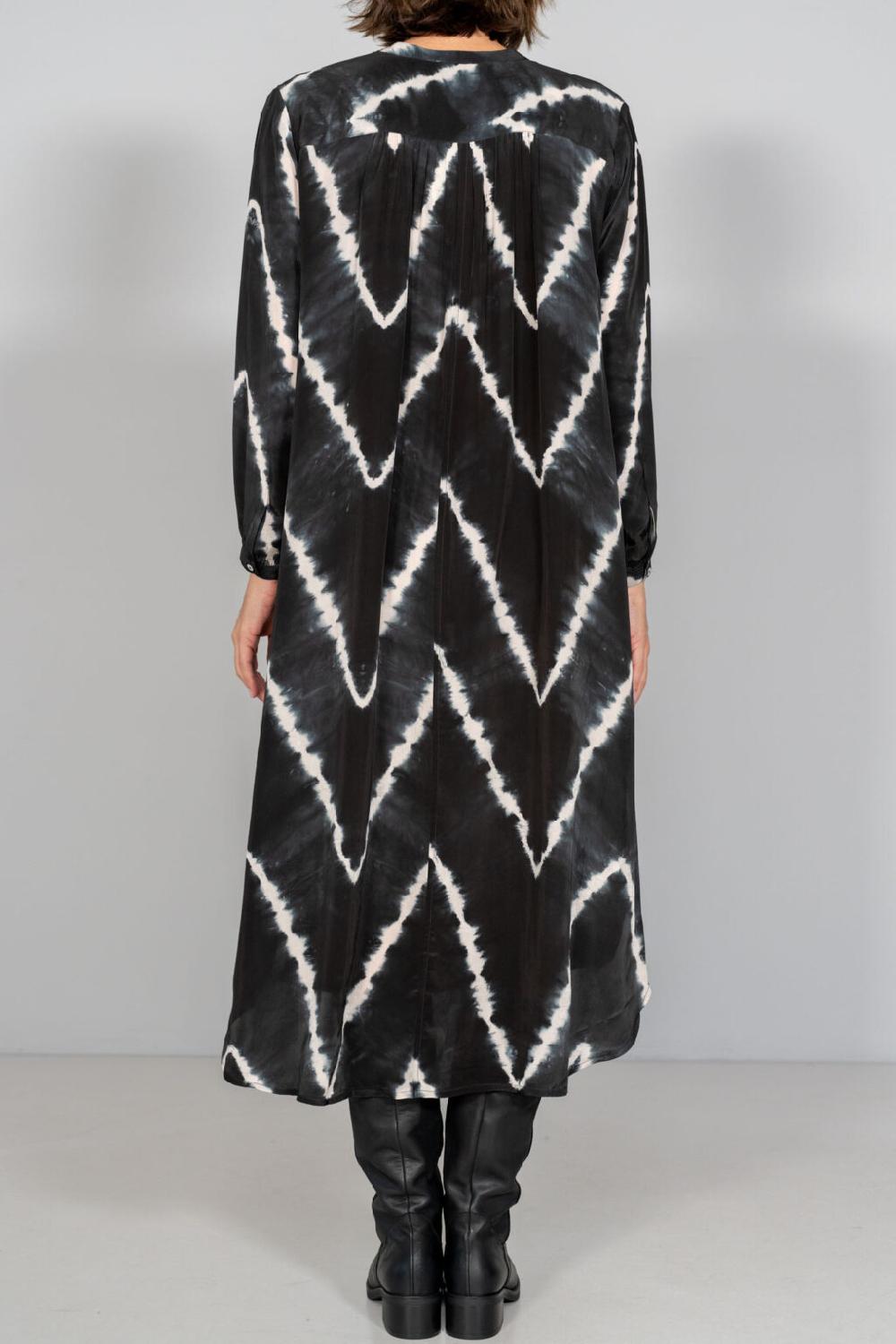Nous Antwerp LEA DRESS I Zig Zag Blackish