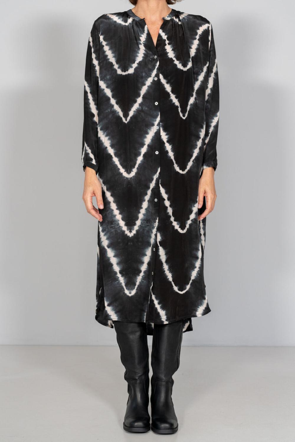nous antwerp LEA DRESS I Zig Zag Blackish