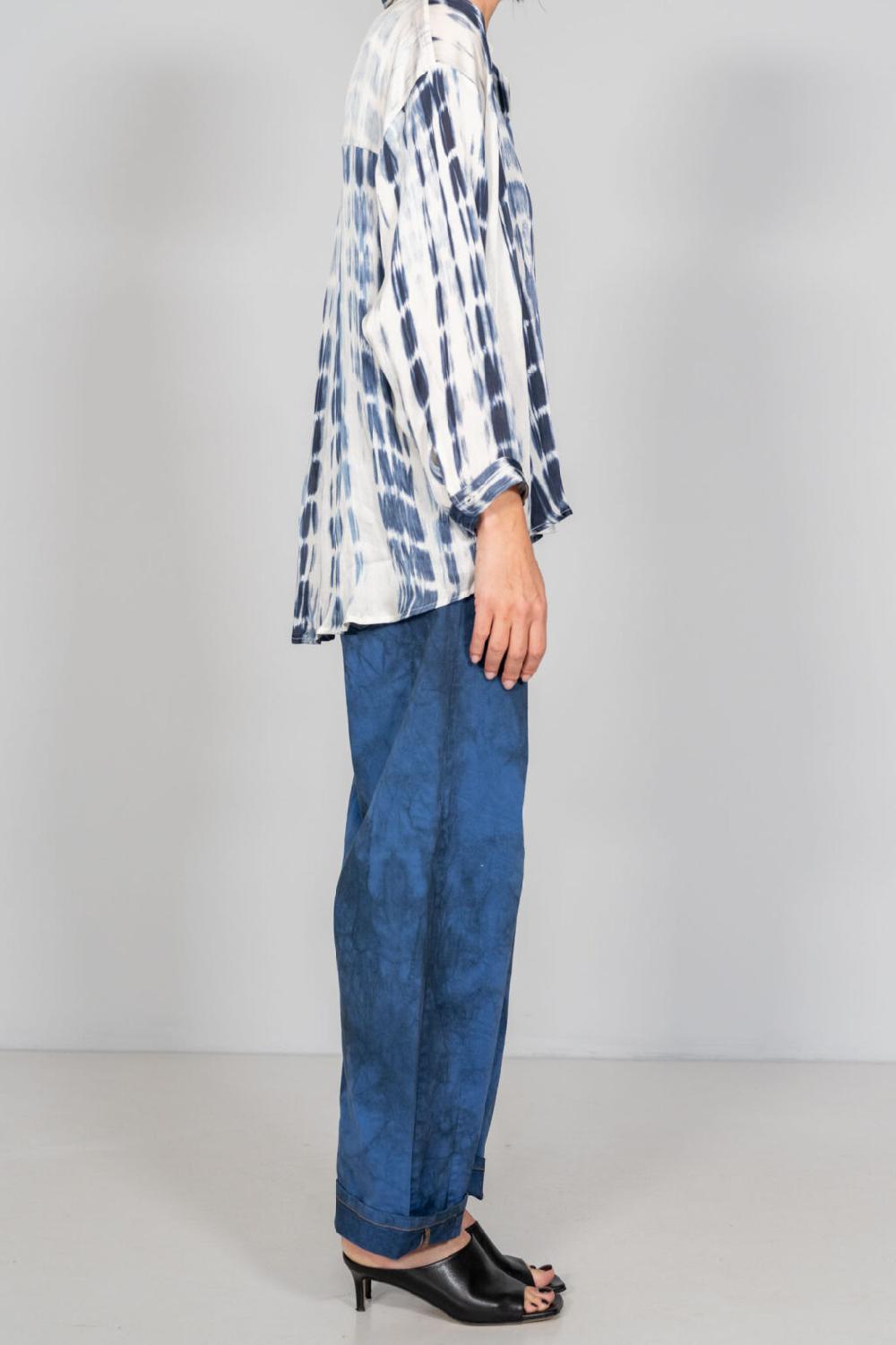 Nous Antwerp MEGANNE BLOUSE I Double Dori Navy