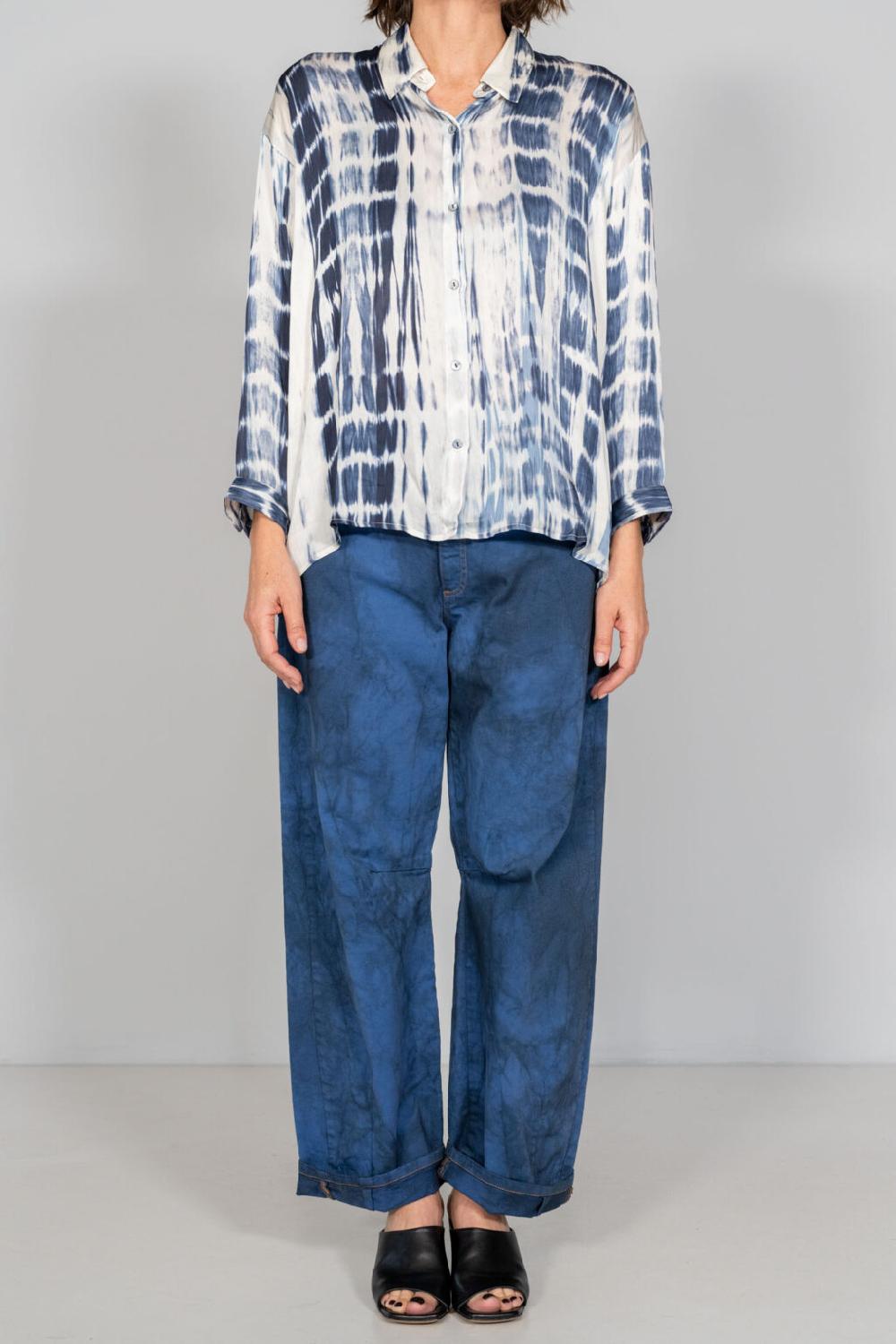 nous antwerp MEGANNE BLOUSE I Double Dori Navy