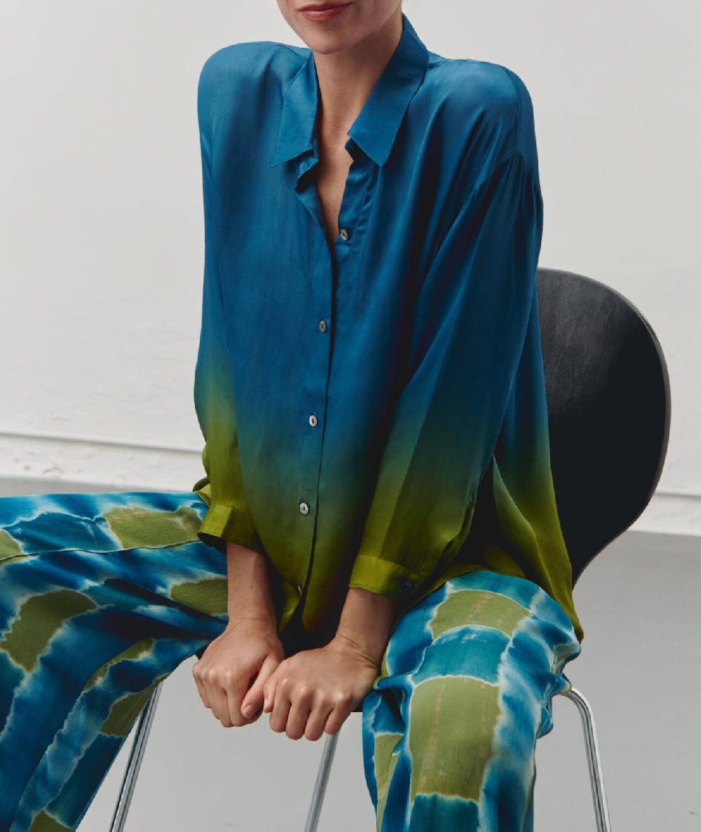 nous antwerp MEGANNE BLOUSE I Ombre Indigo