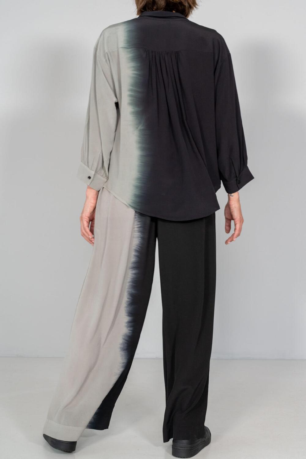 Nous Antwerp MOLLY PANTS I Vertical Ombre Blackish