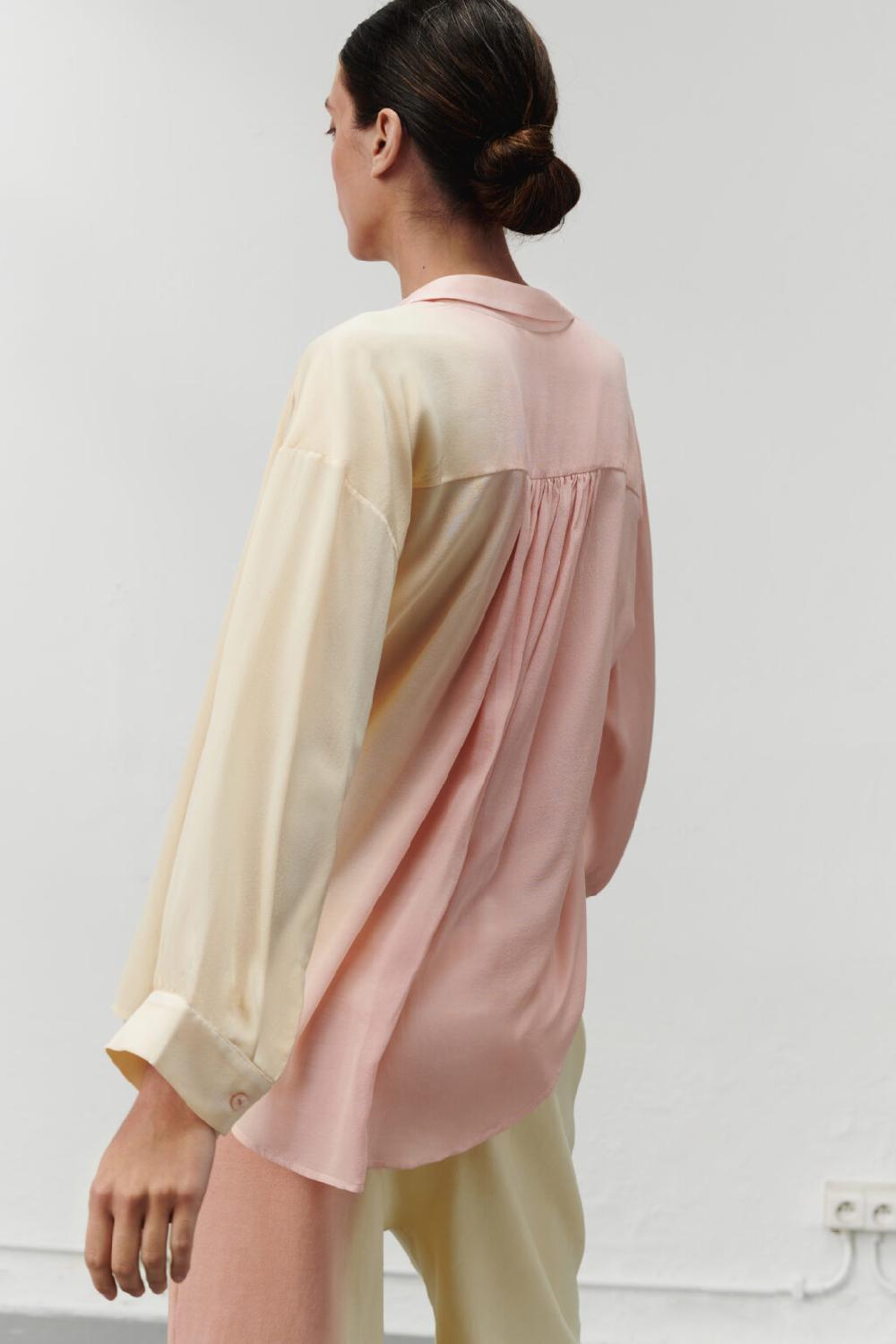 Nous Antwerp SALLY BLOUSE I Vertical Ombre Rose