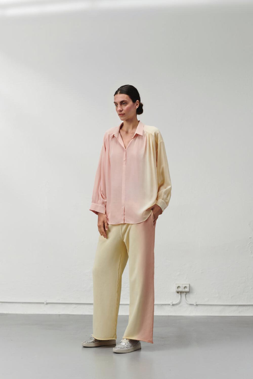 Nous Antwerp SALLY BLOUSE I Vertical Ombre Rose