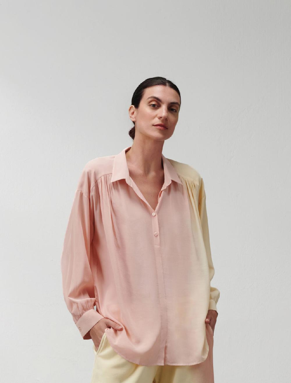 nous antwerp SALLY BLOUSE I Vertical Ombre Rose