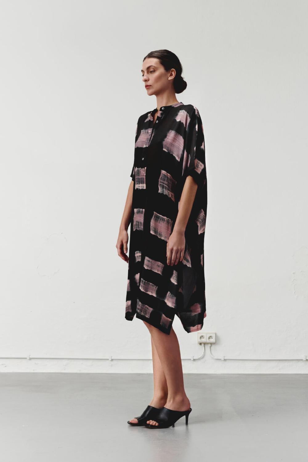 nous antwerp SAM KAFTAN I Irregular Check Blackish