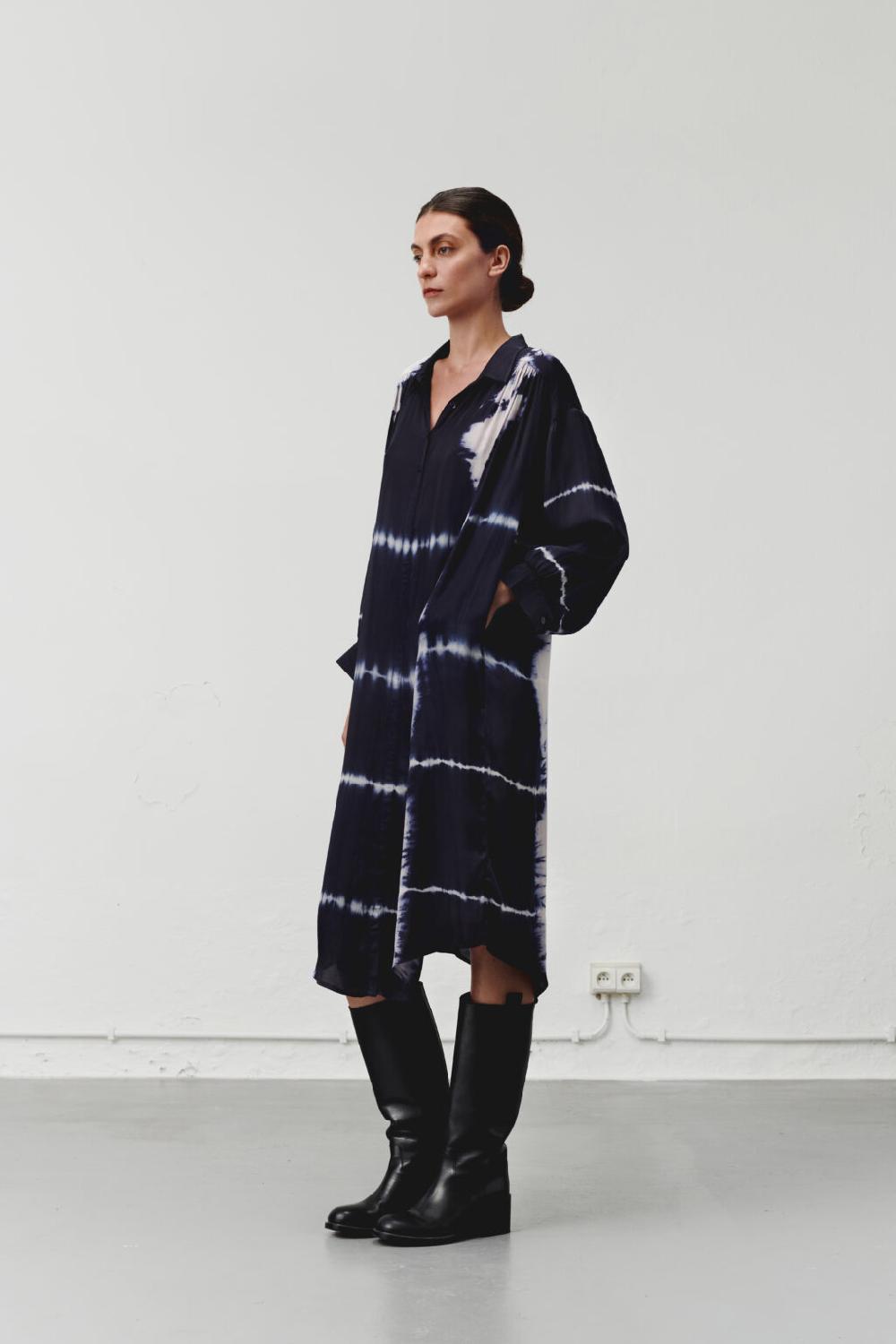 Nous Antwerp SONNY DRESS I Grid Navy