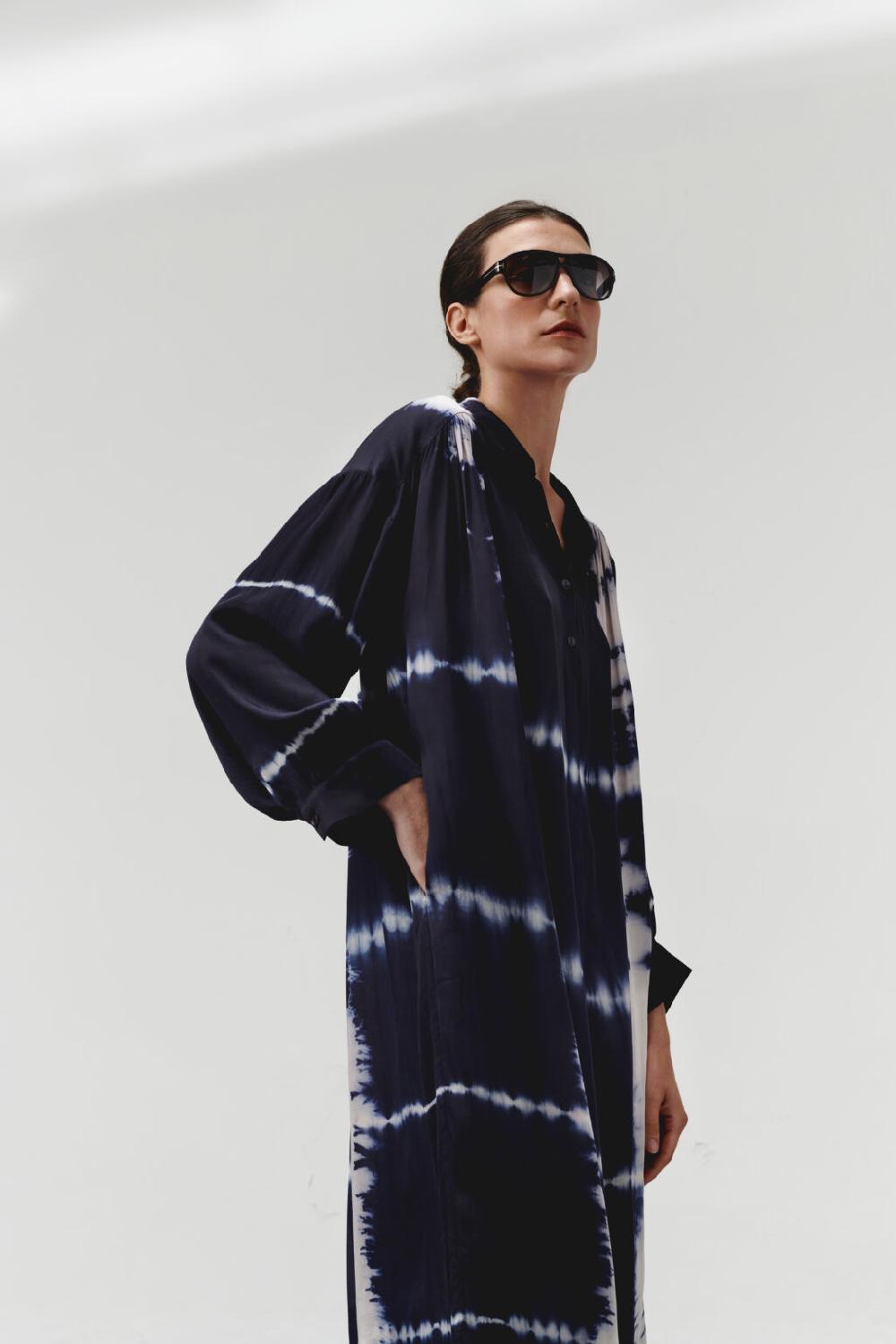 Nous Antwerp SONNY DRESS I Grid Navy