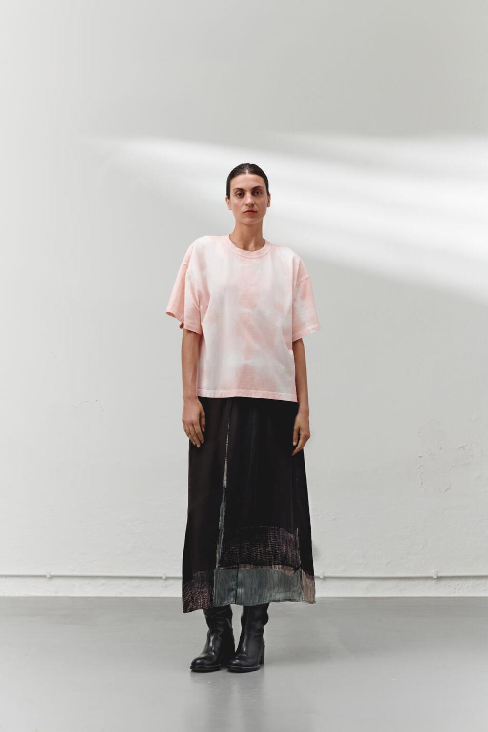 nous antwerp TERRY T-SHIRT I Grid Blush