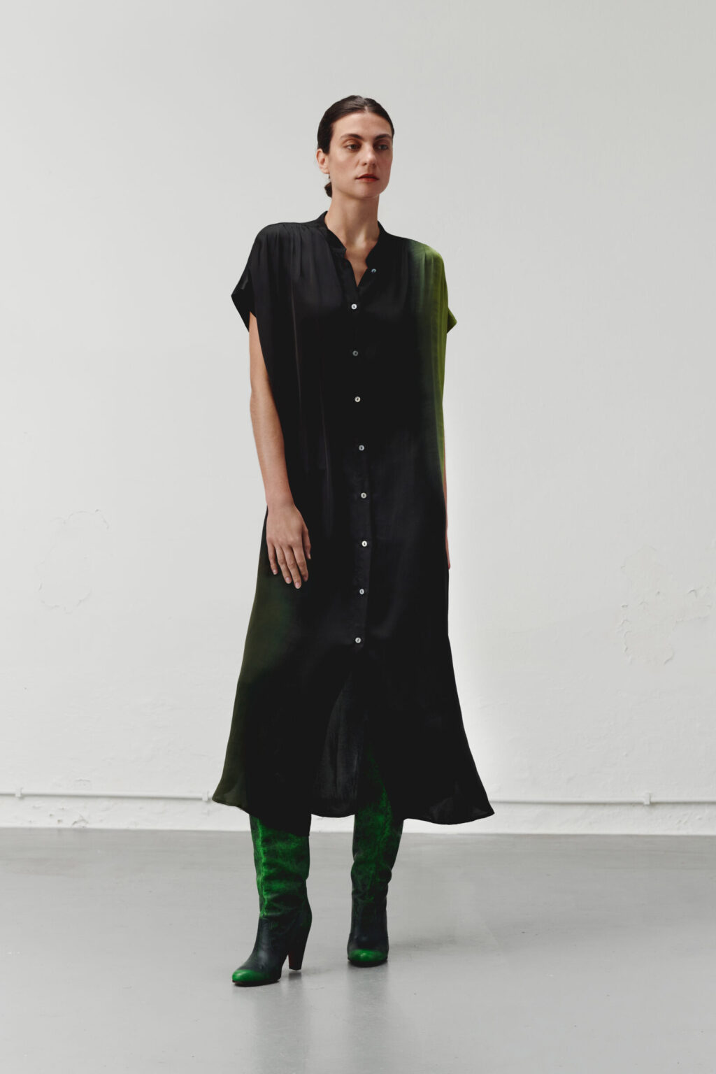 Nous Antwerp VALERY DRESS I Placement Ombre Blackish