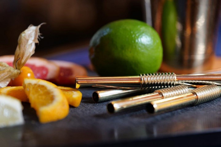 nuts innovations knickbarer Edelstahltrinkhalm 4er Set gold