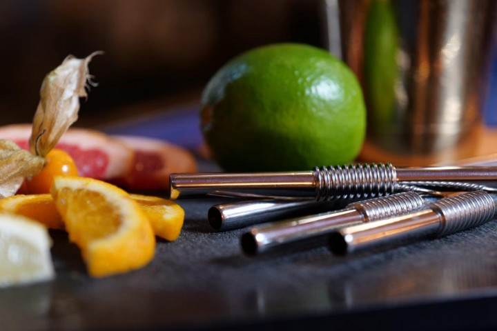 nuts innovations knickbarer Edelstahltrinkhalm 4er Set silber