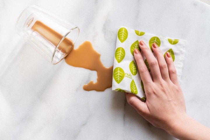 nuts innovations Mehrweg Reinigungslappen 2er Set Blattdekor