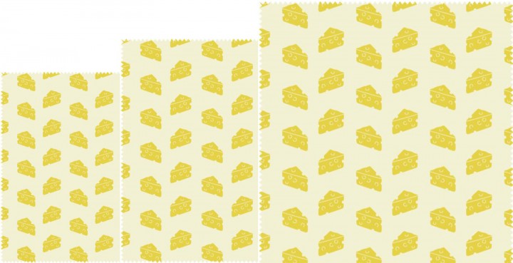 Nuts Innovations Bienenwachstücher "Käse" 3er Set