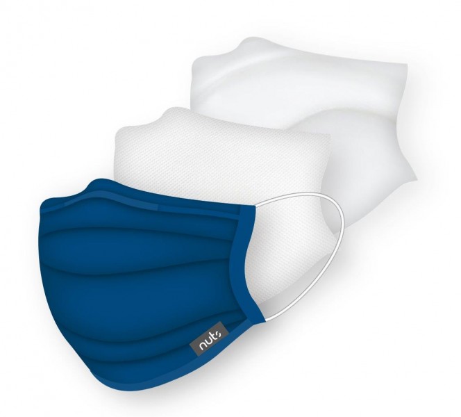 Nuts Innovations HEIQ VIROBLOCK Textilmaske Blau