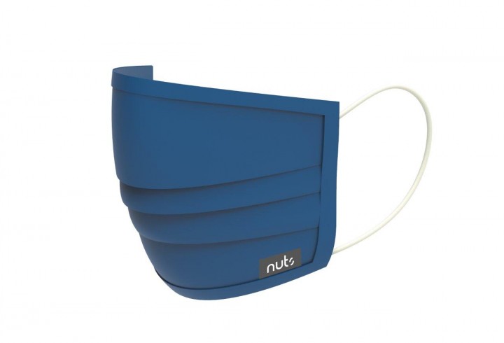 nuts innovations HEIQ VIROBLOCK Textilmaske Blau