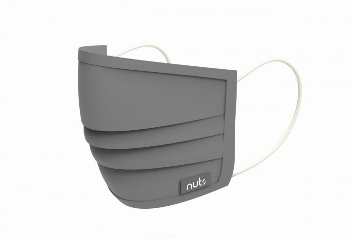 nuts innovations HEIQ VIROBLOCK Textilmaske Grau