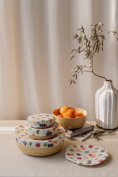 Nuts Innovations Textil Schüsselabdeckung XL "Gemüse & Früchte"