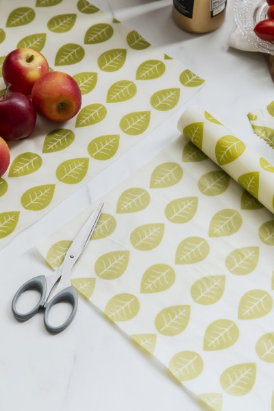 Nuts Innovations Vegane Wachstuch Rolle "Grüne Blätter"