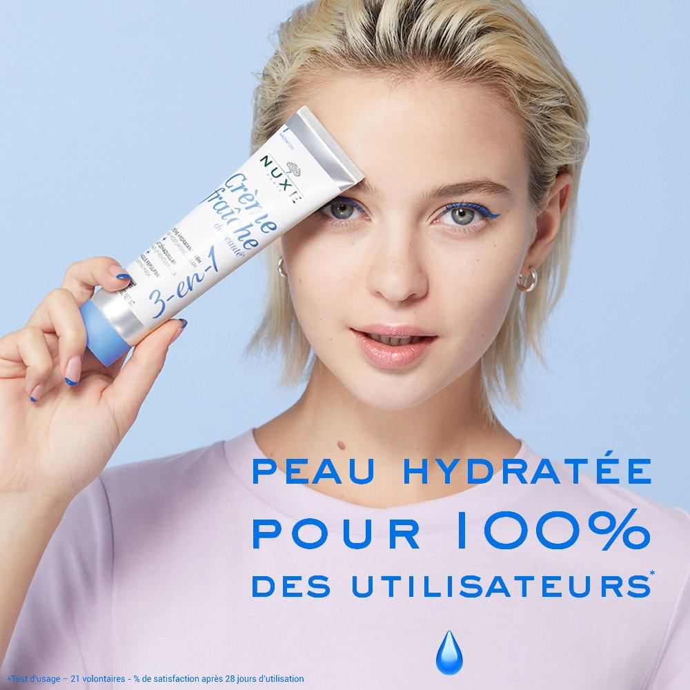 Nuxe Crème Fraîche De Beauté® 3-en-1 Crème Hydratante 48h Lait Démaquillant Masque Repulpant