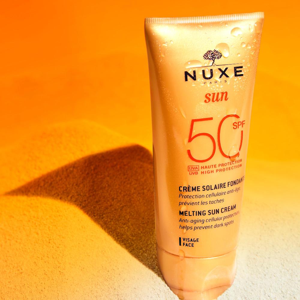 Nuxe Duo Crème Solaire Fondante Haute Protection SPF50 Visage Et Lait Fraicheur Après-Soleil 50ml Offert